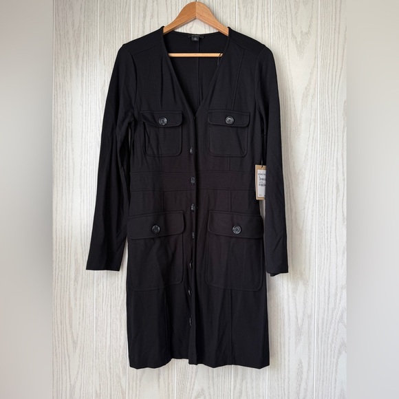 HALOGEN Black Long Sleeve Coat Dress Size M NWT - Picture 5 of 6